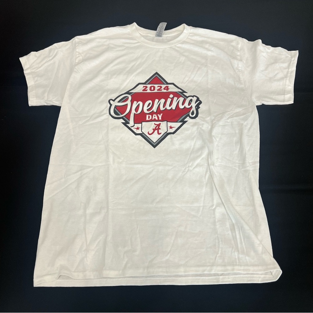 Alabama baseball 2024 Opening Day White T-Shirt size XL